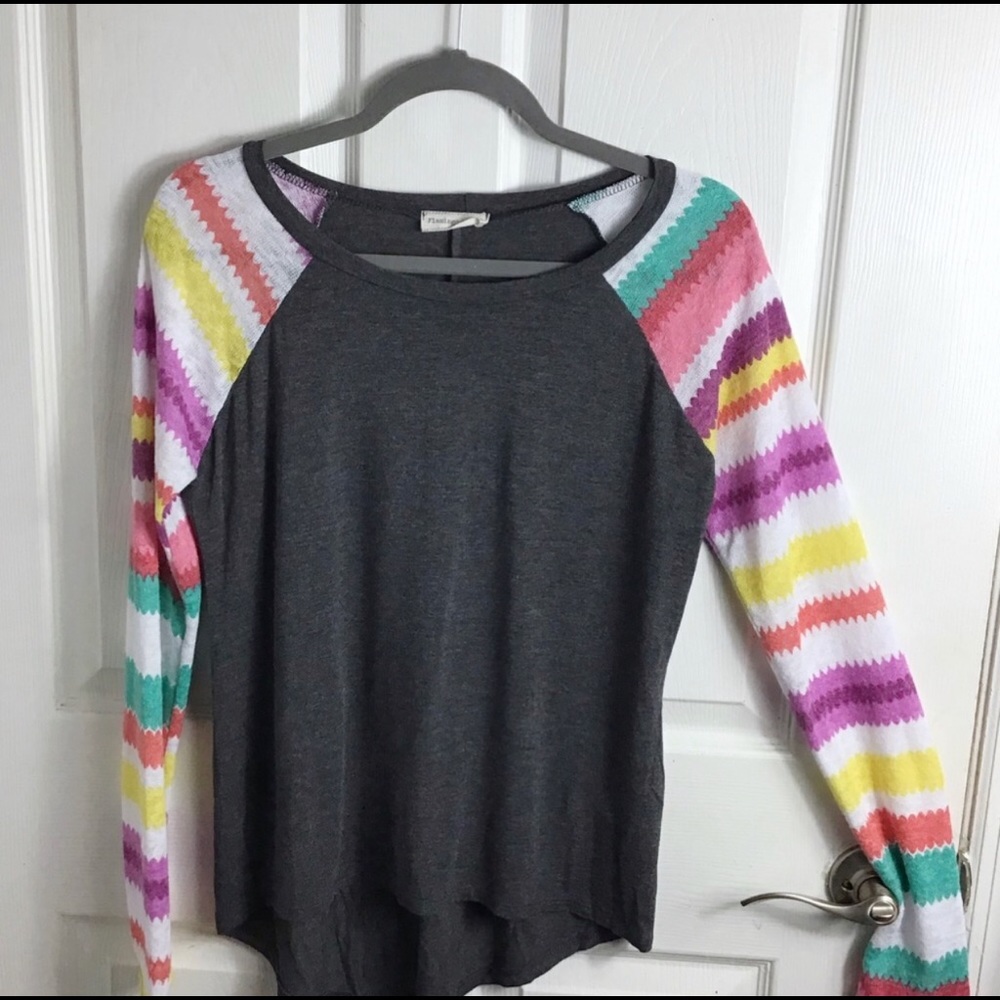 FLAMINGO URBAN Black Color-block Sleeve Top